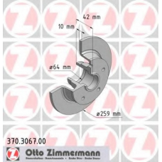 370.3067.00 ZIMMERMANN Тормозной диск