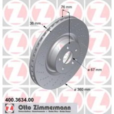 400.3634.00 ZIMMERMANN Тормозной диск