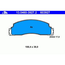 13.0460-3927.2 ATE Комплект тормозных колодок, дисковый тормоз