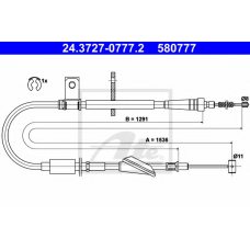 24.3727-0777.2 ATE Трос, стояночная тормозная система
