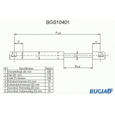 BGS10401 BUGIAD Газовая пружина, крышка багажник