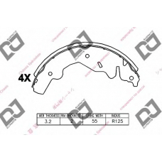BS1155 DJ PARTS Комплект тормозных колодок