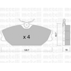 22-0142-2 METELLI Комплект тормозных колодок, дисковый тормоз