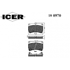 180970 ICER Комплект тормозных колодок, дисковый тормоз