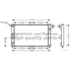 J205-01 ASHUKI Радиатор, охлаждение двигателя