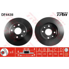 DF4438 TRW Тормозной диск