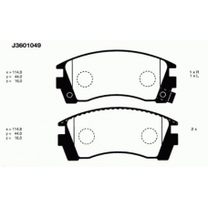 J3601049 NIPPARTS Комплект тормозных колодок, дисковый тормоз