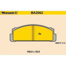 BA2062 BARUM Комплект тормозных колодок, дисковый тормоз