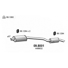 09.8001 ASSO Средний / конечный глушитель ог