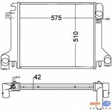 8MK 376 758-021 HELLA Радиатор, охлаждение двигателя