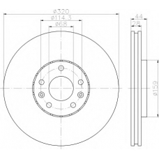 8DD 355 116-141 HELLA Тормозной диск