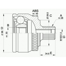 CVJ5364.10 OPEN PARTS Шарнирный комплект, приводной вал