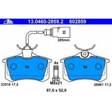 13.0460-2859.2 ATE Комплект тормозных колодок, дисковый тормоз
