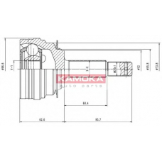 7098 KAMOKA Шарнирный комплект, приводной вал