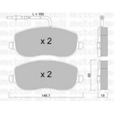 22-0530-2 METELLI Комплект тормозных колодок, дисковый тормоз