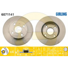 6071141 GIRLING Тормозной диск