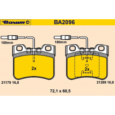 BA2096 BARUM Комплект тормозных колодок, дисковый тормоз