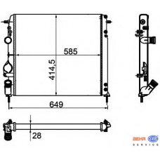 8MK 376 755-361 HELLA Радиатор, охлаждение двигателя