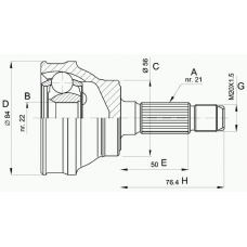 CVJ5060.10 OPEN PARTS Шарнирный комплект, приводной вал