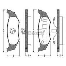 0 986 TB2 260 BOSCH Комплект тормозных колодок, дисковый тормоз