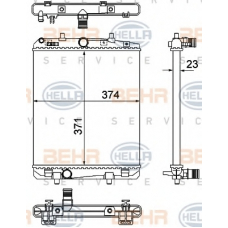 8MK 376 901-051 HELLA Радиатор, охлаждение двигателя