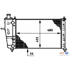 8MK 376 719-531 HELLA Радиатор, охлаждение двигателя