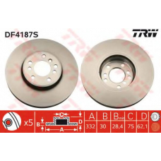 DF4187S TRW Тормозной диск