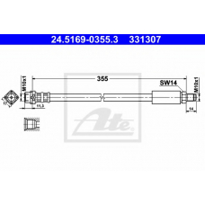 24.5169-0355.3 ATE Тормозной шланг