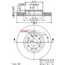 24590 E METZGER Тормозной диск