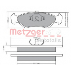 1170181 METZGER Комплект тормозных колодок, дисковый тормоз