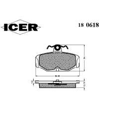 180618 ICER Комплект тормозных колодок, дисковый тормоз