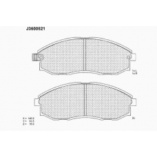 J3600521 NIPPARTS Комплект тормозных колодок, дисковый тормоз
