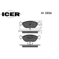 181016 ICER Комплект тормозных колодок, дисковый тормоз