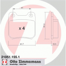 21051.155.1 ZIMMERMANN Комплект тормозных колодок, дисковый тормоз