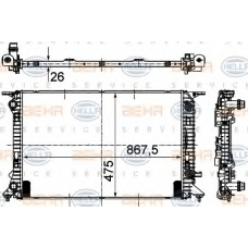 8MK 376 745-634 HELLA Радиатор, охлаждение двигателя