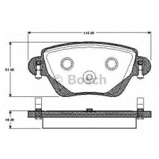 0 986 TB2 820 BOSCH Комплект тормозных колодок, дисковый тормоз