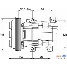 8FK 351 113-361 HELLA Компрессор, кондиционер