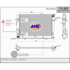 112.053 AHE Радиатор, охлаждение двигателя