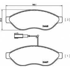 8DB 355 012-931 HELLA Комплект тормозных колодок, дисковый тормоз