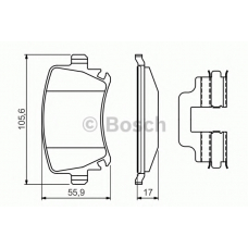 0 986 494 649 BOSCH Комплект тормозных колодок, дисковый тормоз