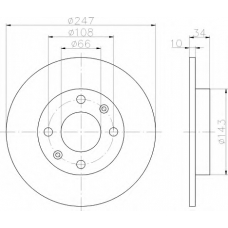 8DD 355 100-831 HELLA Тормозной диск