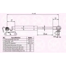 81157101 KLOKKERHOLM Газовая пружина, крышка багажник