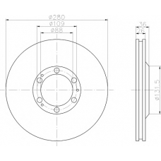 8DD 355 104-721 HELLA PAGID Тормозной диск