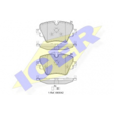 182216 ICER Комплект тормозных колодок, дисковый тормоз