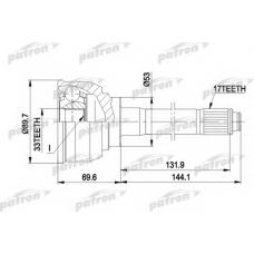 PCV9007 PATRON Шарнирный комплект, приводной вал