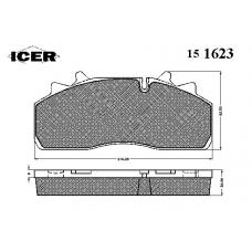 151623 ICER Комплект тормозных колодок, дисковый тормоз