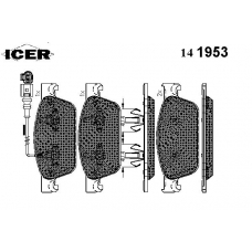 141953 ICER Комплект тормозных колодок, дисковый тормоз