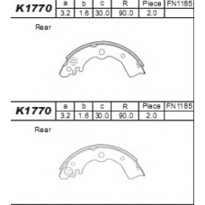 K1770 ASIMCO Комплект тормозных колодок