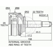 OJ-1702 InterParts Шарнирный комплект, приводной вал