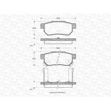 363702160913 MAGNETI MARELLI Комплект тормозных колодок, дисковый тормоз